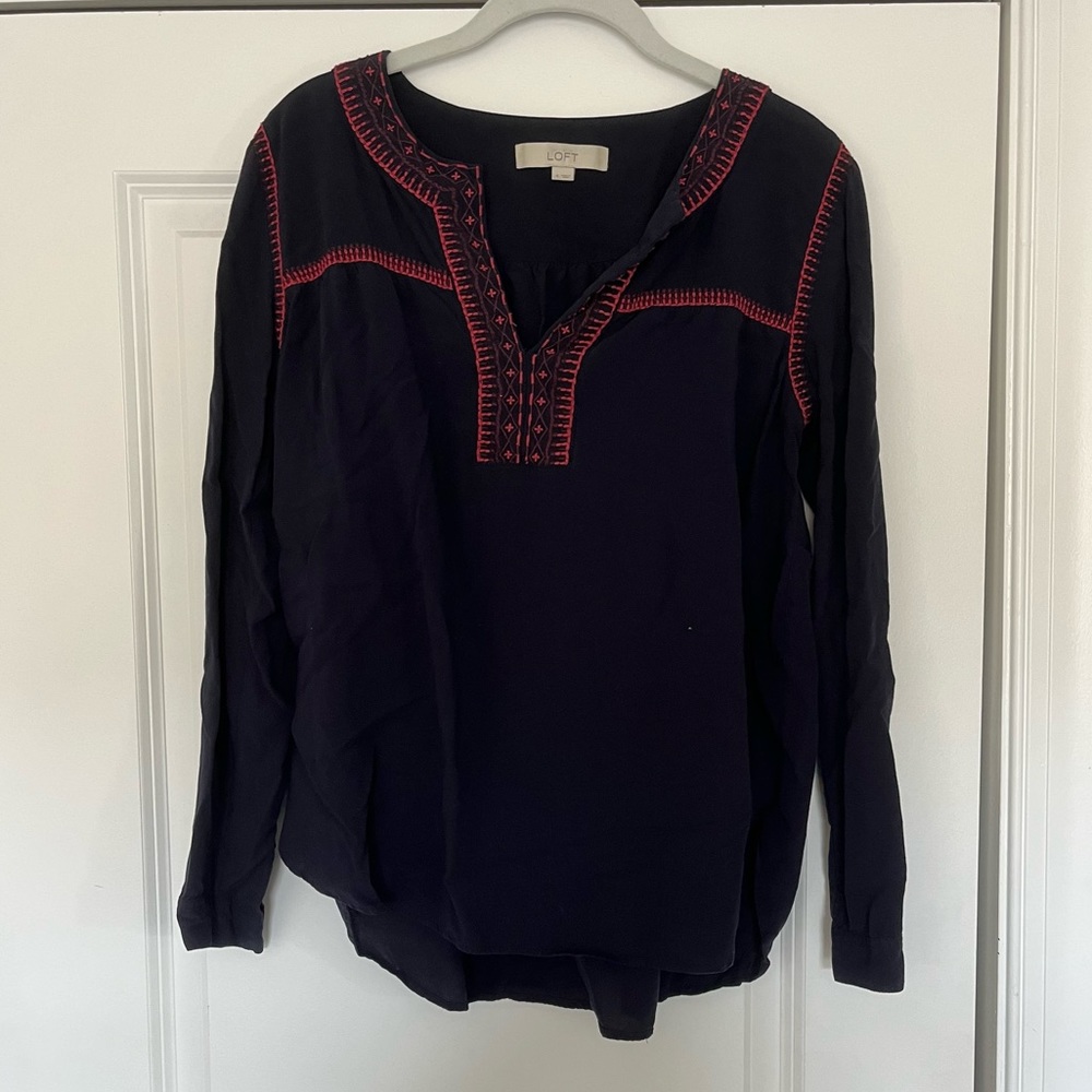 LOFT | Navy Blouse